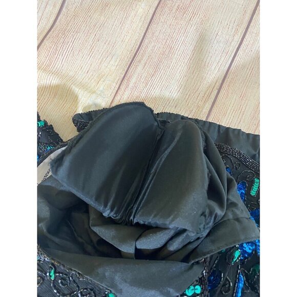 Vintage Lawrence Kazar Women's Sequin 100% Silk Long Sleeve Blazer - Large - Picture 13 of 13